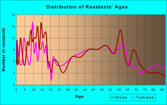 Age and Sex of Residents in zip code 52777
