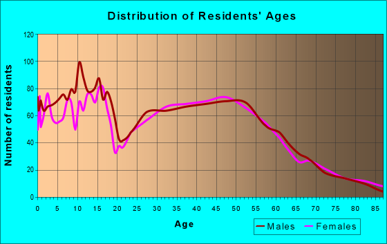 Age and Sex of Residents in zip code 53128