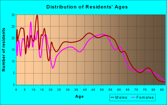 Age and Sex of Residents in zip code 53951
