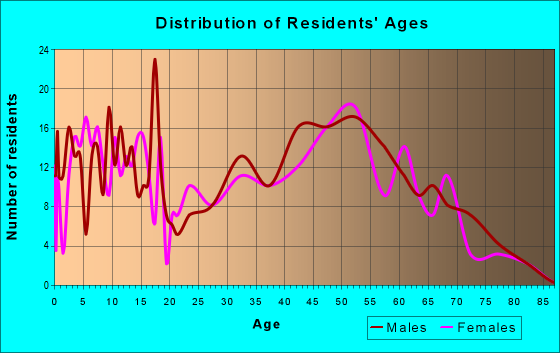 Age and Sex of Residents in zip code 54026