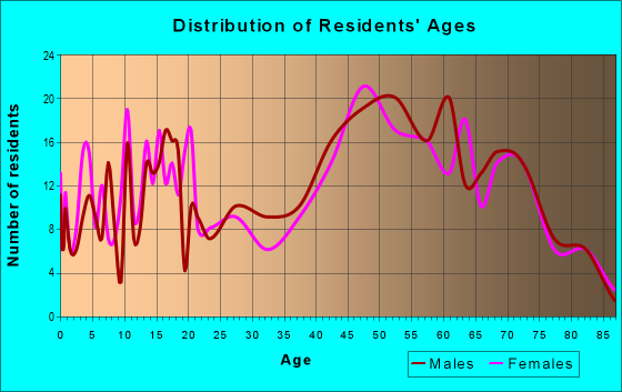 Age and Sex of Residents in zip code 54111