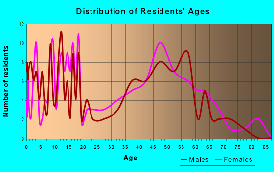Age and Sex of Residents in zip code 54441