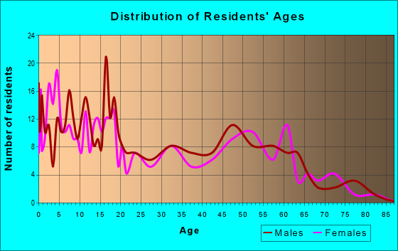 Age and Sex of Residents in zip code 54488