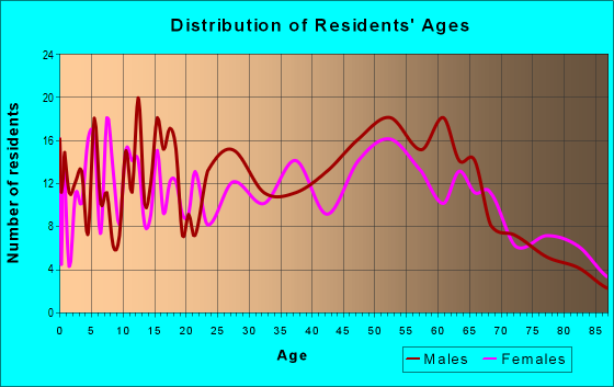 Age and Sex of Residents in zip code 54740