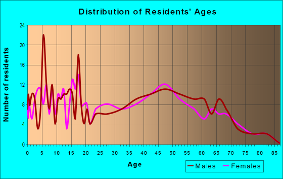 Age and Sex of Residents in zip code 54864