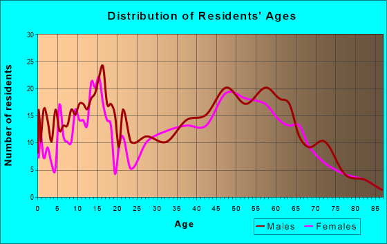 Age and Sex of Residents in zip code 54909
