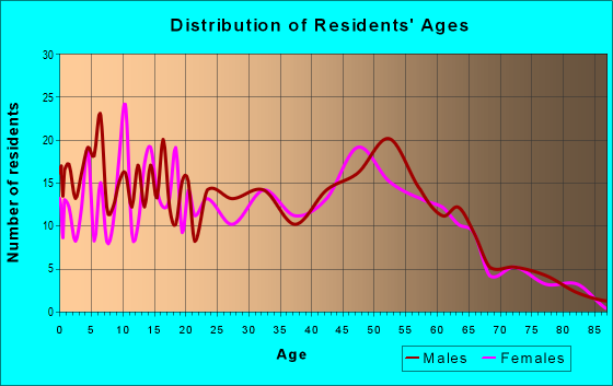 Age and Sex of Residents in zip code 55031