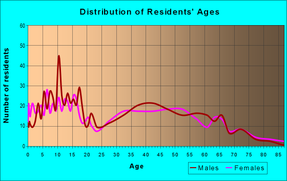 Age and Sex of Residents in zip code 55049