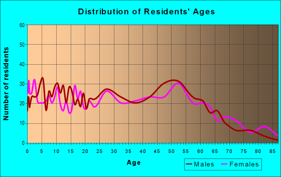 Age and Sex of Residents in zip code 55055