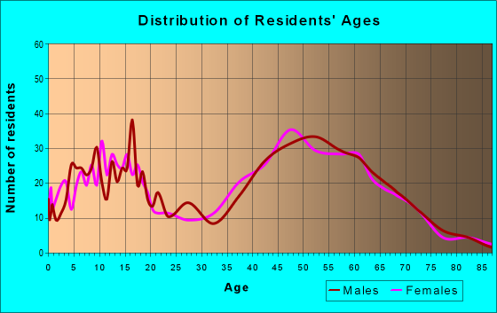 Age and Sex of Residents in zip code 55073