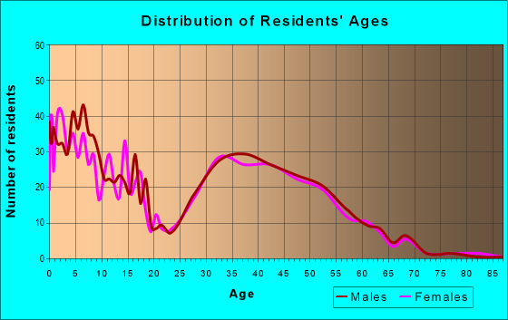 Age and Sex of Residents in zip code 55341