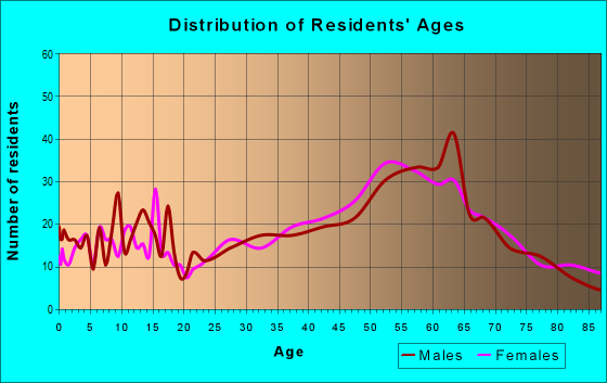 Age and Sex of Residents in zip code 55604
