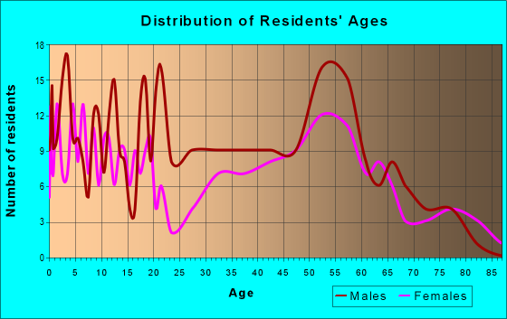 Age and Sex of Residents in zip code 55910