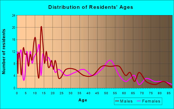 Age and Sex of Residents in zip code 55922