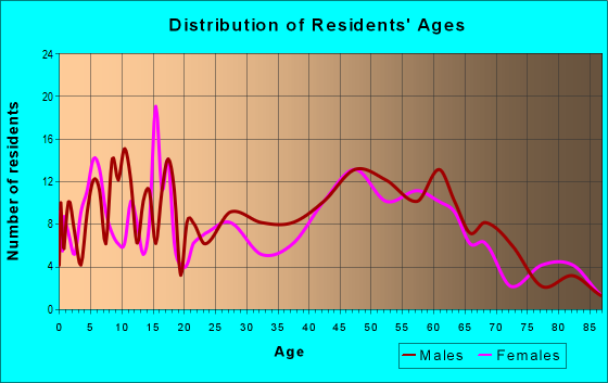 Age and Sex of Residents in zip code 55945
