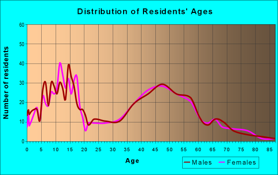Age and Sex of Residents in zip code 55955
