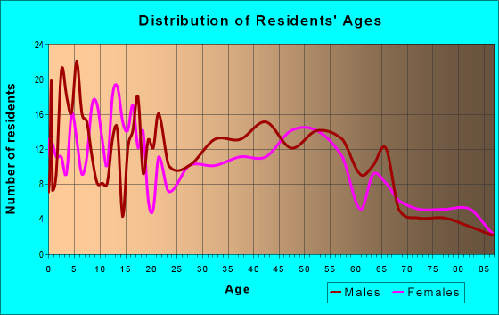 Age and Sex of Residents in zip code 55985