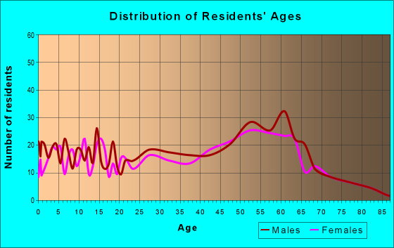 Age and Sex of Residents in zip code 56063