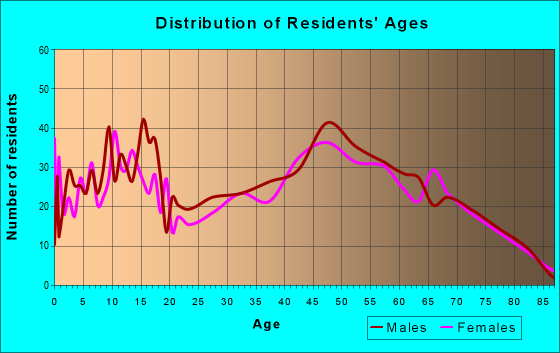 Age and Sex of Residents in zip code 56368