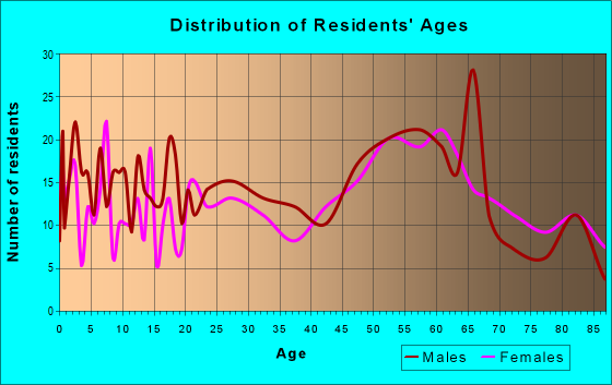 Age and Sex of Residents in zip code 56381
