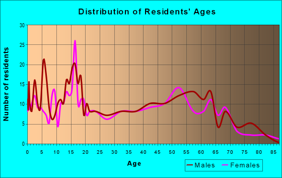 Age and Sex of Residents in zip code 56382