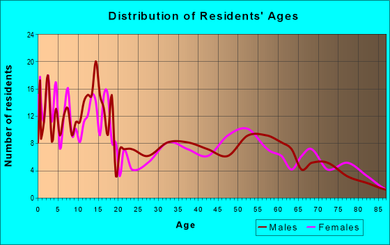 Age and Sex of Residents in zip code 56437