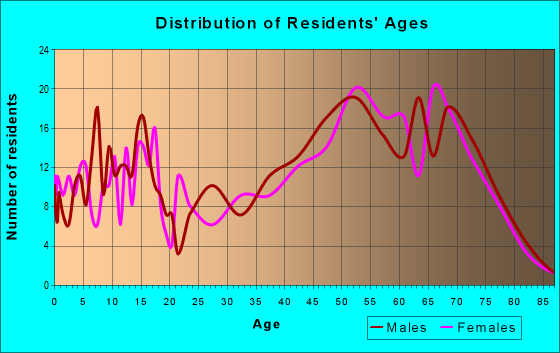 Age and Sex of Residents in zip code 56465