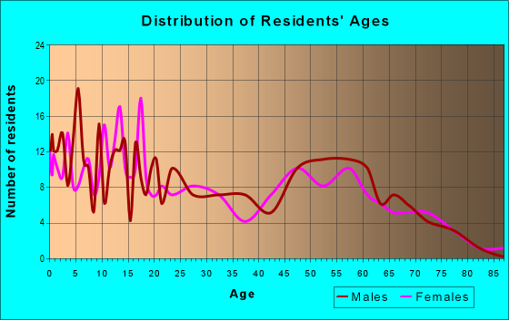 Age and Sex of Residents in zip code 56569