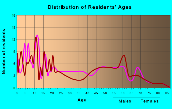 Age and Sex of Residents in zip code 56575