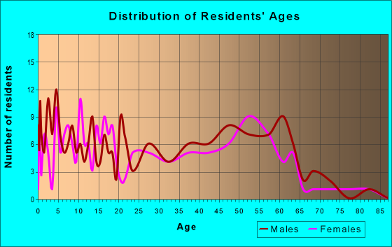 Age and Sex of Residents in zip code 58256