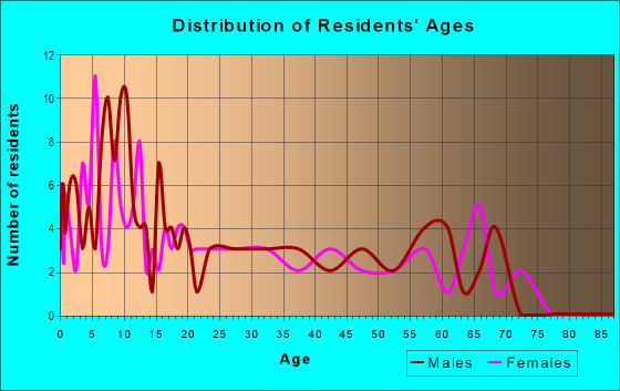 Age and Sex of Residents in zip code 58568
