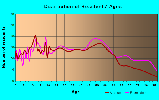 Age and Sex of Residents in zip code 60456