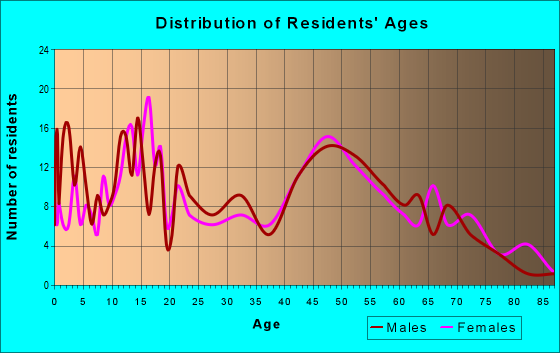 Age and Sex of Residents in zip code 60460