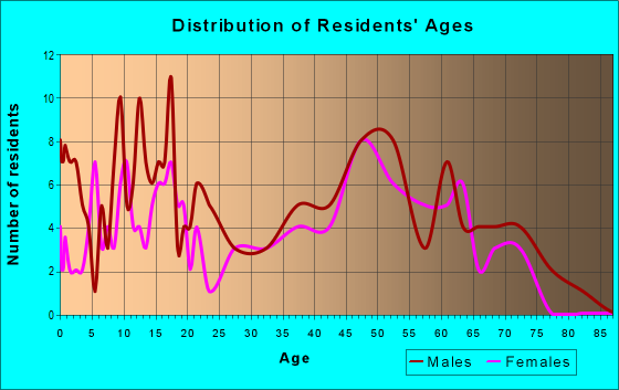 Age and Sex of Residents in zip code 60553