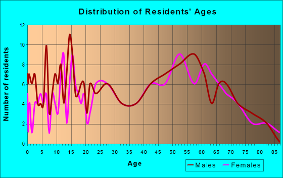 Age and Sex of Residents in zip code 61075