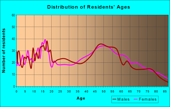 Age and Sex of Residents in zip code 61310