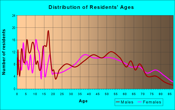 Age and Sex of Residents in zip code 61370