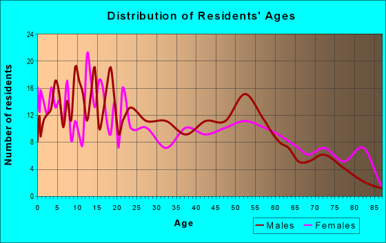 Age and Sex of Residents in zip code 61741