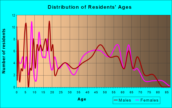 Age and Sex of Residents in zip code 61875