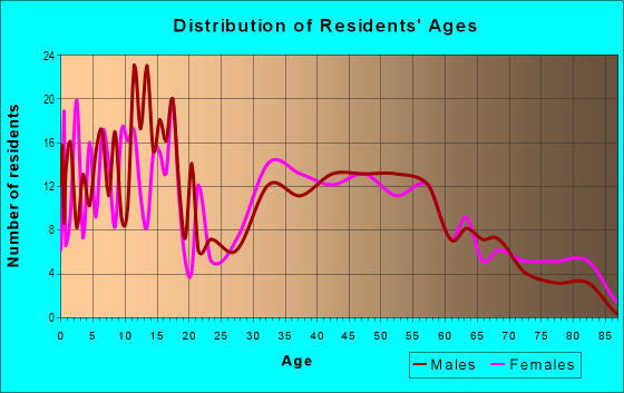 Age and Sex of Residents in zip code 62513