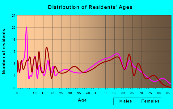 Age and Sex of Residents in zip code 62987