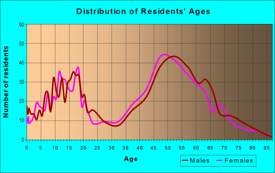 Age and Sex of Residents in zip code 63341