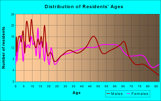 Age and Sex of Residents in zip code 63384