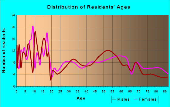 Age and Sex of Residents in zip code 63437