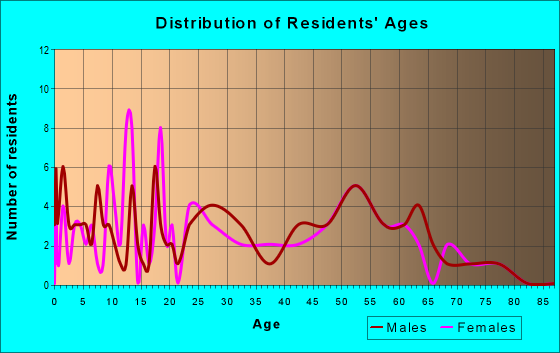 Age and Sex of Residents in zip code 63438