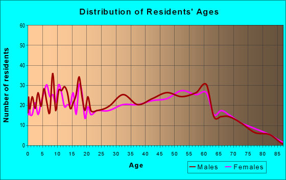 Age and Sex of Residents in zip code 63736
