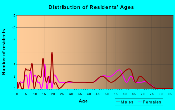 Age and Sex of Residents in zip code 63782