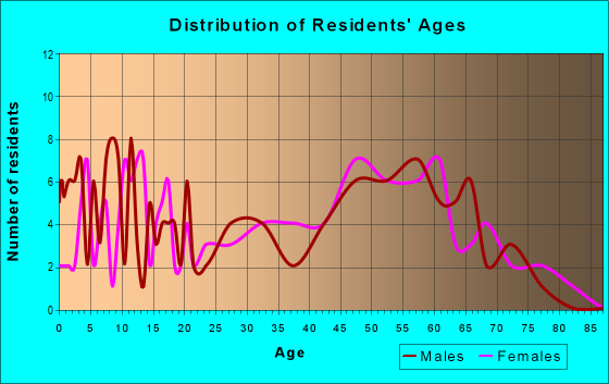 Age and Sex of Residents in zip code 63787