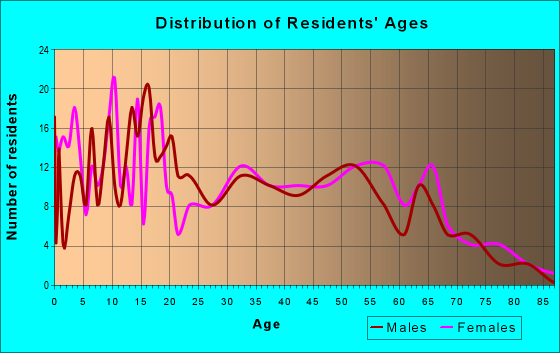 Age and Sex of Residents in zip code 63837