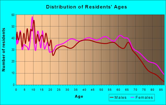 Age and Sex of Residents in zip code 63845